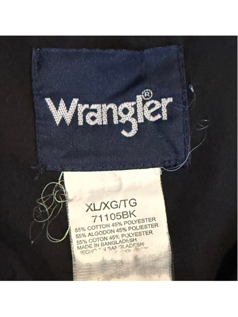 Vintage Y2K Wrangler Mens Black Western Pearl Snap Shirt Long Sleeve Sz XL - Picture 7 of 9